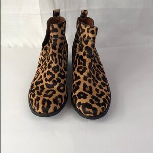 Franco Sarto Calf Hair Leopard Animal Print Ankle Boots Shoes 7.5
